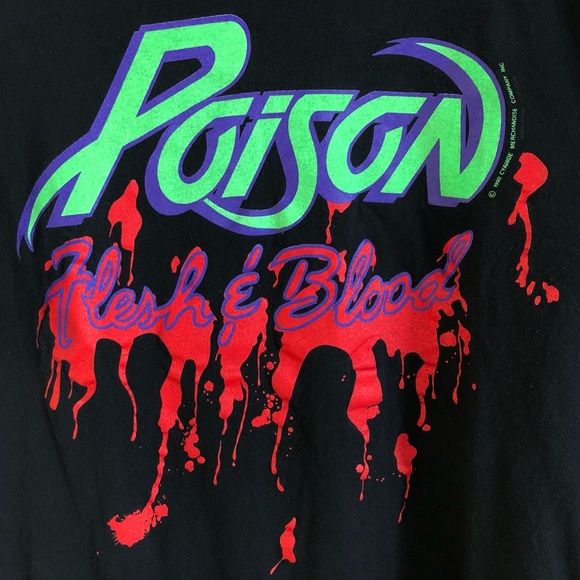 Vintage 1990 Poison Brockum Tour Tee Band Shirt - Picture 2 of 15
